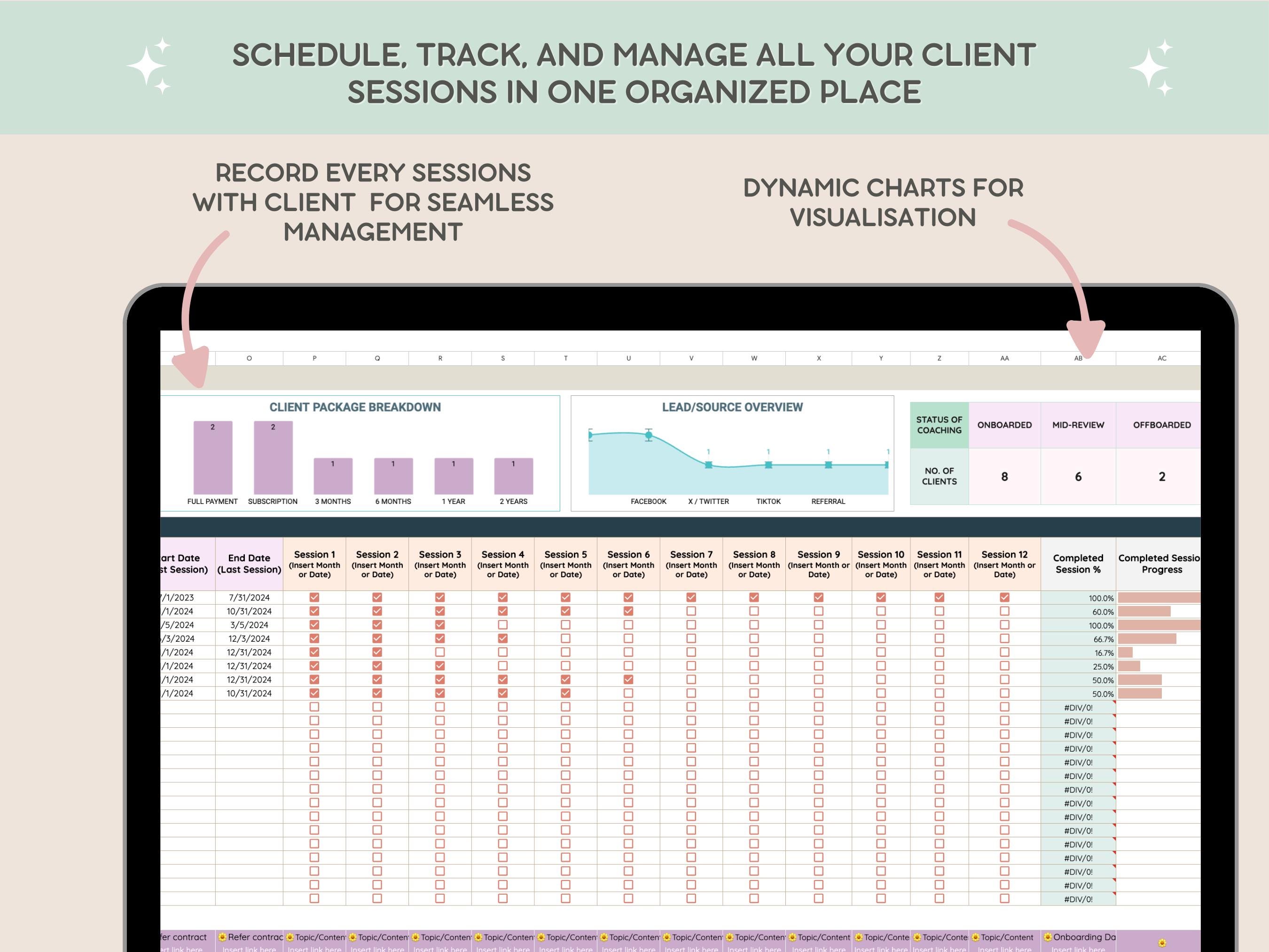 Customer Onboarding Tracker for Coaches | Client Session Management ...