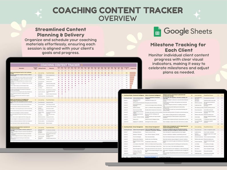 Client Session Tracker & Client Content Planner for Coaches With Smart ...