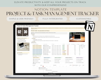 Notion Projekt- und Aufgaben-Tracker | Business Vorlage | Aufgabenliste | Projektplaner | Produktion steigern | Notion-Tool