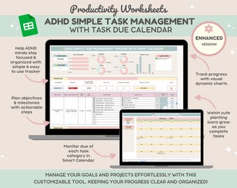 ADHD Task Management Tracker Spreadsheet: Visual Project Management (Google Sheets)