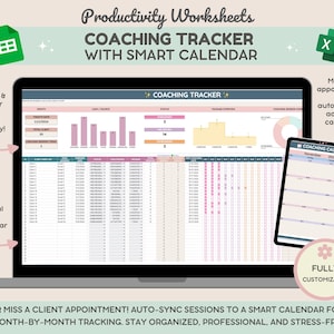 Smart kalender för coachningsspårning | Checklista för klientonboarding | Klientspårning | Hantering av klientsessioner | Coachningsverktyg | Uppgiftsspårning