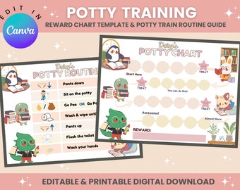 Editable Potty Training Chart | Printable Potty Chart | Toilet Training Guide | Potty Reward & Sticker Chart | Potty Tips | Reading Theme