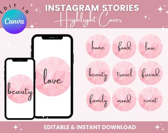 15 Instagram Highlight Cover, IG Story Cover, Aesthetic Highlight Cover, Instagram Story, Personal Life,Diamond Theme for Personal Instagram