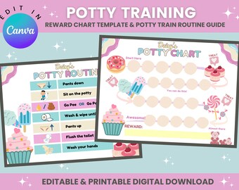 Candy Potty Training Chart: Editable Potty Chart & Routine Guide (Printable)