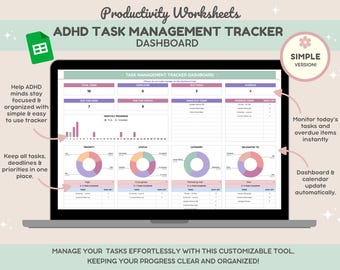 ADHD Task Tracker Spreadsheet | Task Management | Task Planning | Project Scheduling | Productivity Tool | To Do List Template