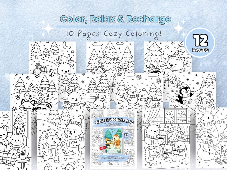Winter Wonderland Coloring Pages | Cozy Coloring Book | Greatest ...