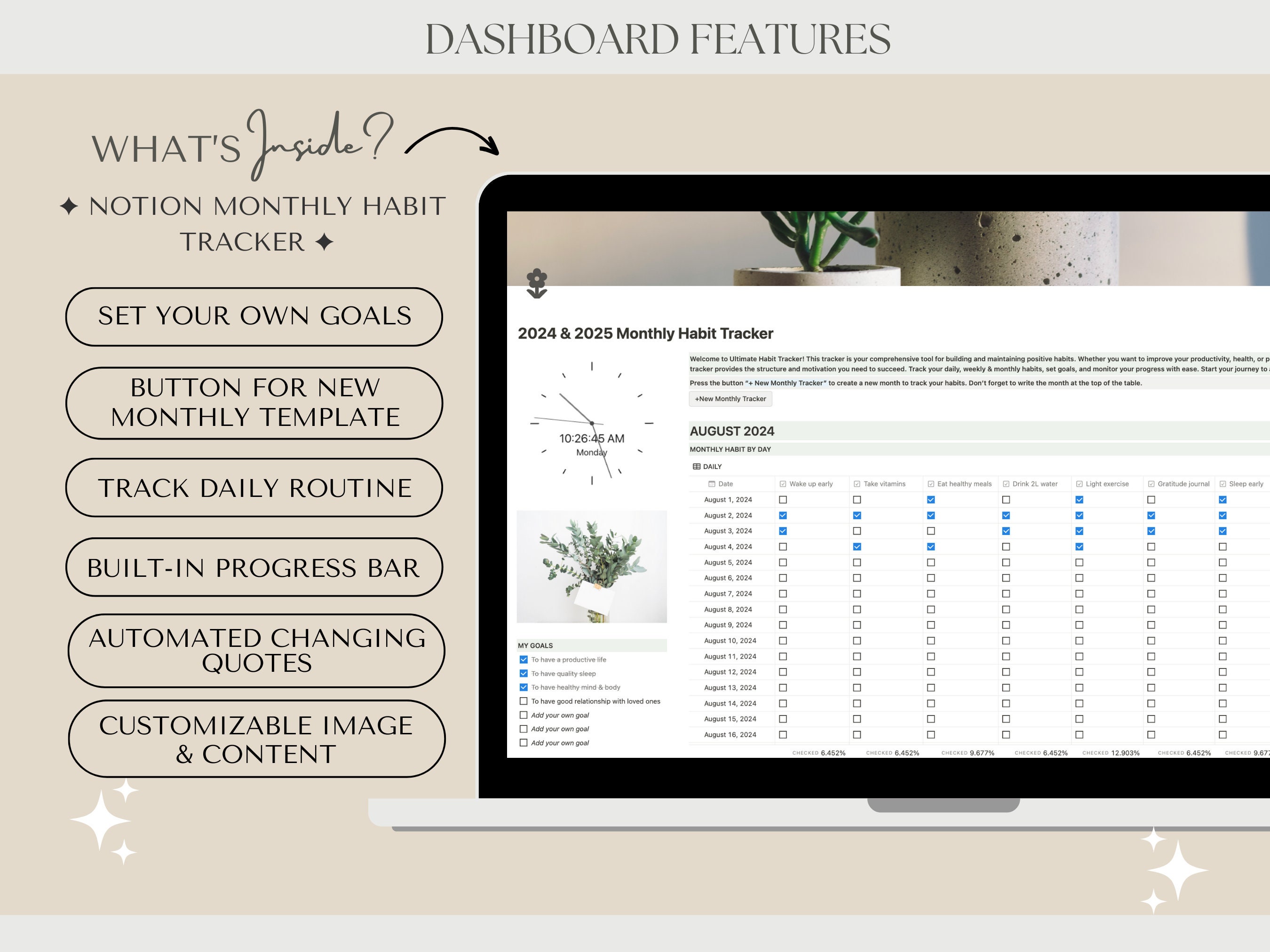 Notion Habit Tracker | Daily Weekly Monthly Routine | Life Planner ...