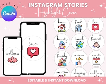 15 Instagram Highlight Cover, Instagram Story Cover, Colorful Instagram Highlight Covers for a Vibrant Personal Feed