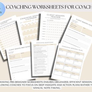 Coaching Worksheets for Coaching Business | Client Session Tracker ...