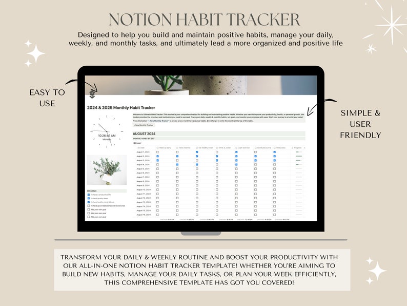Notion Habit Tracker | Daily Weekly Monthly Routine | Life Planner ...