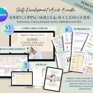 Life Coaching PLR for Mind Coach,ADHD Coping Skills,Adhd Task Tracker Spreadsheet,Coaching Course,Adult Adhd Support,Therapy Tools,Self-Help