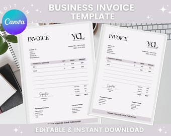 Editable Invoice Template | Business Receipt | Simple Invoice | Quotation & Payment Form | Light Pink Invoice PDF | Custom Invoice Design