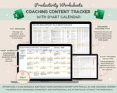 Content Calendar Template for Life Coach with Content Tracker | Smart Calendar | Content Planning | Social Media Calendar | CRM