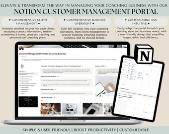 Customer Portal for Business Coaching Notion | Client Management |  Client List | Customer Database Management | CRM | Onboarding Checklist