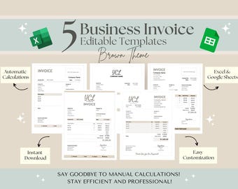 Invoice Template Excel | Receipt Template | Invoice Maker | Editable Google Sheets Invoice | Payment Receipt for Coaches,Brown Theme