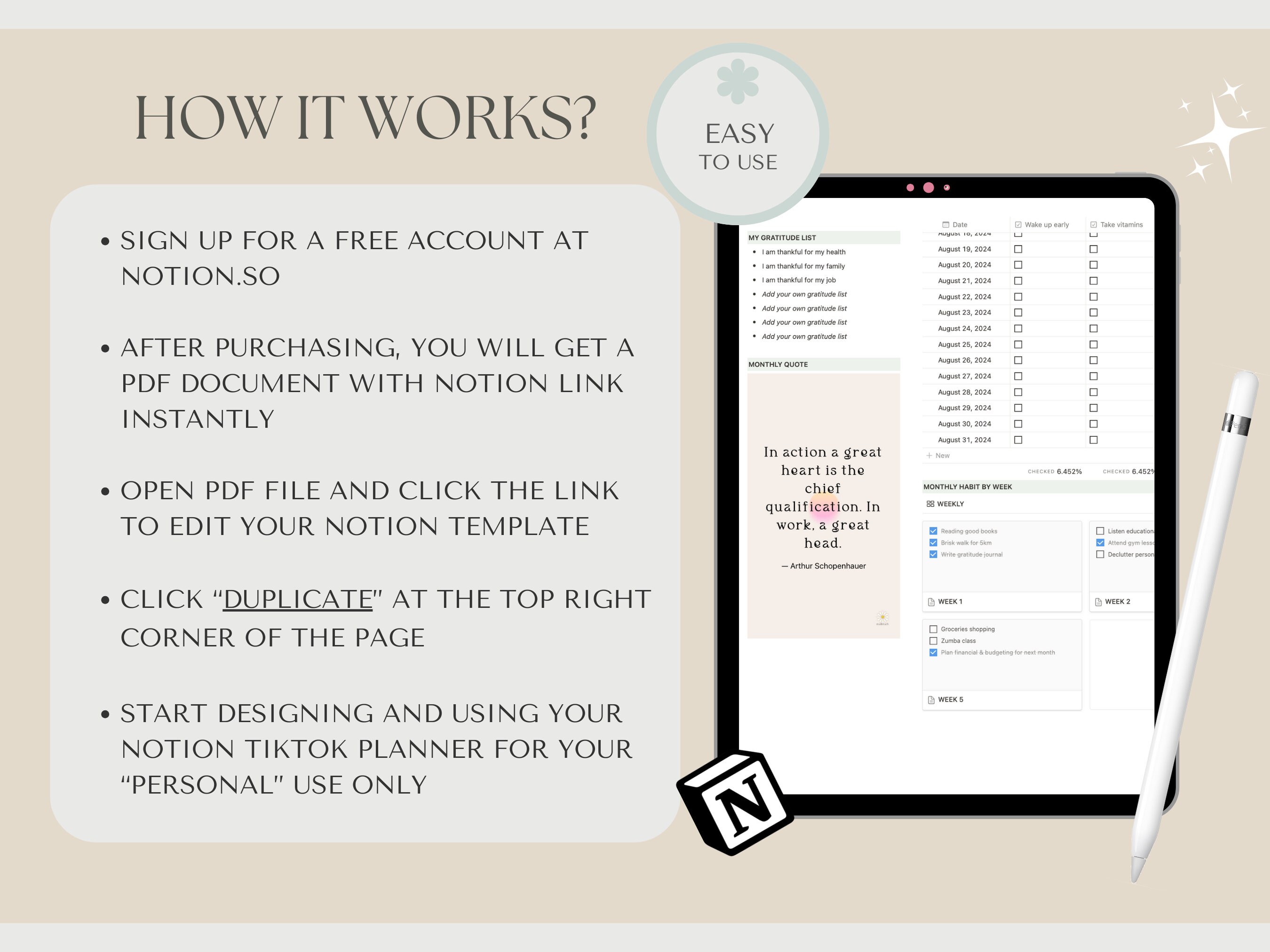Notion Habit Tracker | Daily Weekly Monthly Routine | Life Planner ...