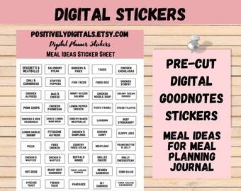Meal Planning Stickers, Food Idea Stickers for Food Journal