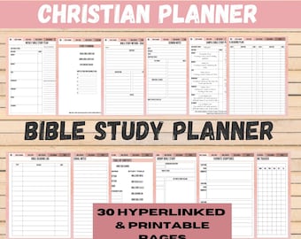 Printable Bible Study Faith Planner, complete Christian Faith Bible Study Planner and Prayer Journal