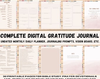 Digital Gratitude Journal, Goodnotes Journal, Daily Gratitude Planner, Gratitude Diary, Digital journal for Ipad printable gratitude journal