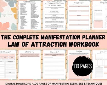 Manifestation Journal, Manifestation Planner, Law of Attraction, Digital Manifesting Journal, Gratitude Journal, Manifestation Dream life