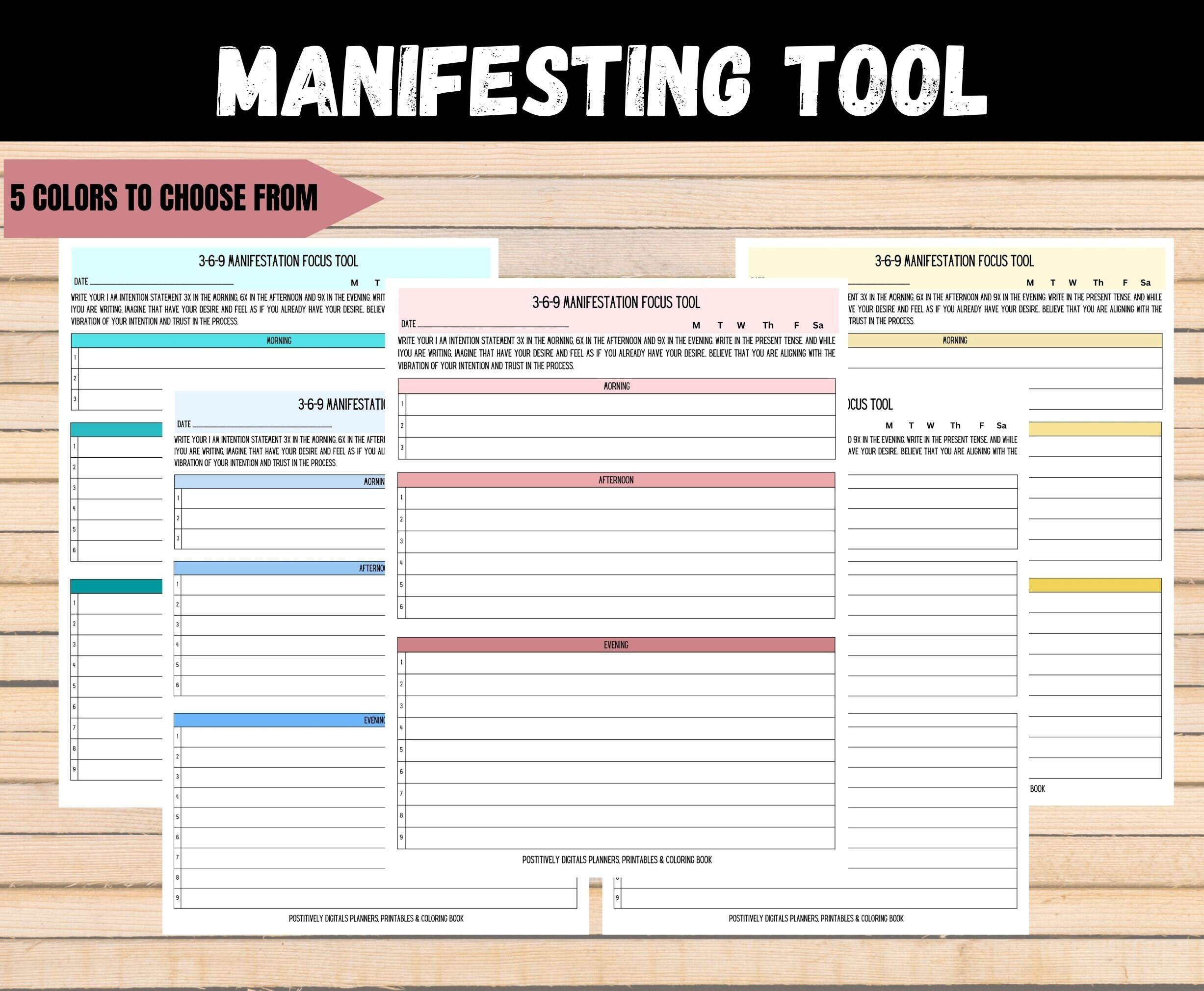 369 Manifestation Worksheet Printable 369 Manifestation Tool Etsy