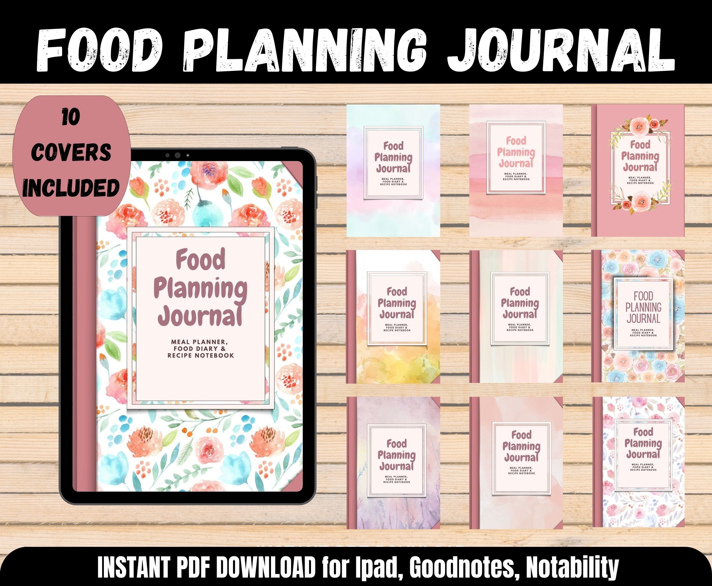 Weekly Meal Planning Journal Printables Food Diary Planner - Etsy