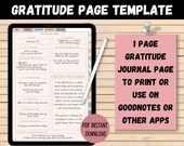Daily Gratitude Journal, Digital Journal Page, Gratitude Journal Printable, Digital Gratitude Journal, Daily Gratitude Tracker