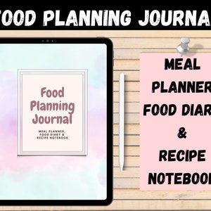 Meal Planning Journal, Weekly Meal Planner, Food Diary Planner, Goodnotes Meal Planner, Digital Meal Planner