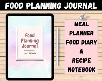 食事計画ジャーナル、週間食事プランナー、食事日記プランナー、Goodnotes食事プランナー、デジタル食事プランナー