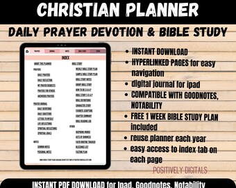 Oración diaria, devocional, planificador de estudios bíblicos diarios, herramienta definitiva de planificación cristiana