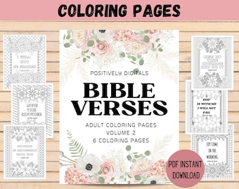 Páginas para colorear de versículos bíblicos imprimibles V2 - Hojas para colorear de las Escrituras para adultos y niños