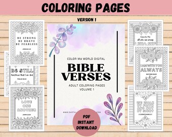 Páginas imprimibles para colorear de versículos bíblicos - Hojas para colorear de las Escrituras para adultos y niños
