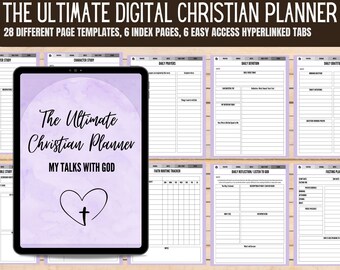 Bible Study  Planner and Daily Prayer Journal, Bible Study Guide, Gratitude Journal, Printable Bible Study Planner,Digital Christian Planner