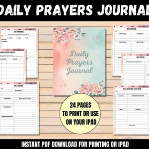 Daily Prayer Journal Printables, Gratitude Journal, Faith Journal, Daily Prayer Planner