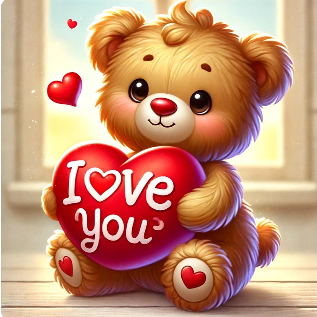 Teddy Bear I Love You Card Romantic Teddy Bear Love Card Digital Card Gift for Him Her Love Card I Love You Etsy Canada