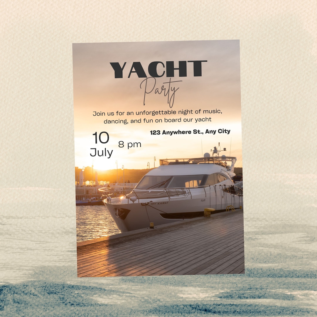 Yacht Invitation, Yacht Party Invite, Boat Party Invitation, Instant
