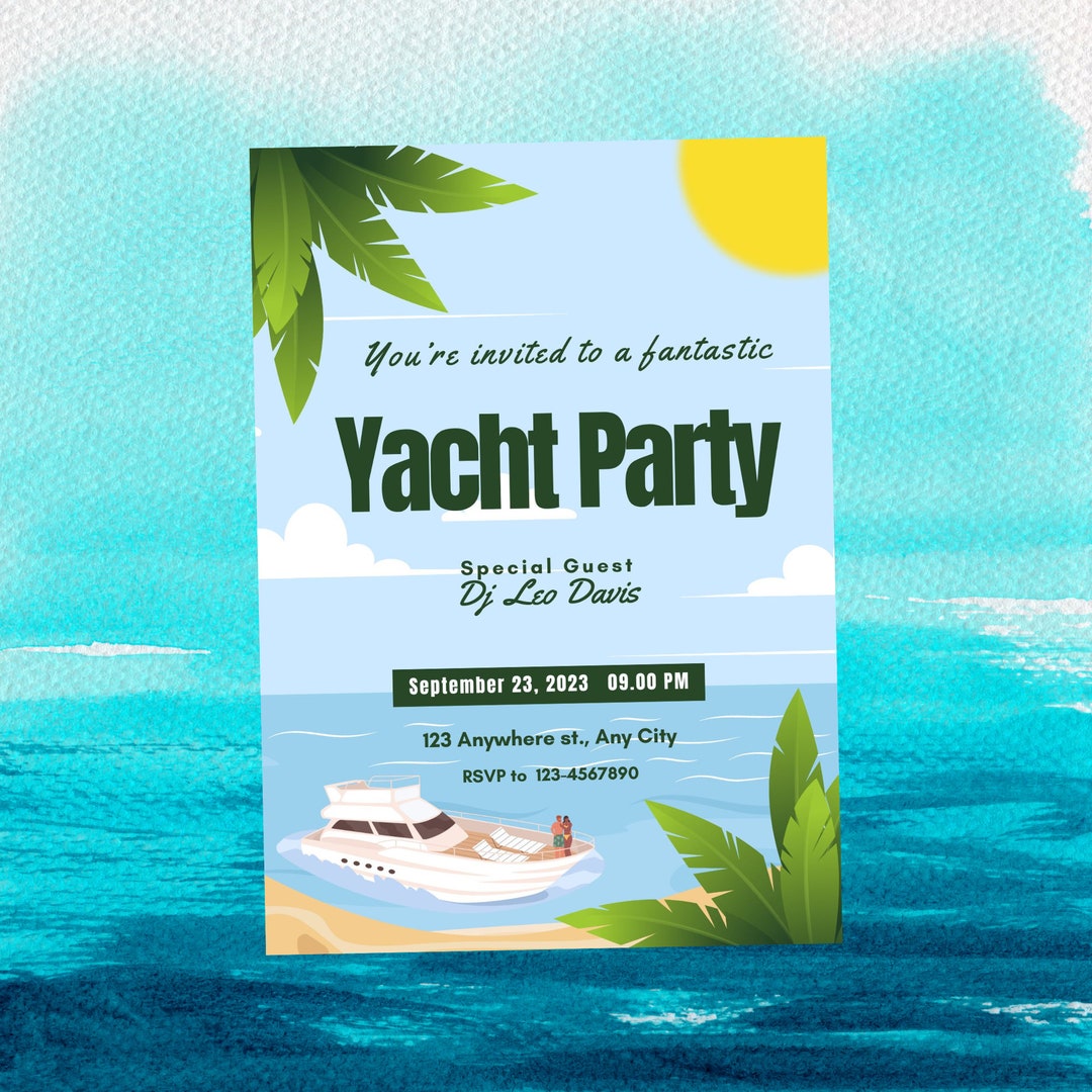 Yacht Invitation, Yacht Party Invite, Boat Party Invitation, Instant
