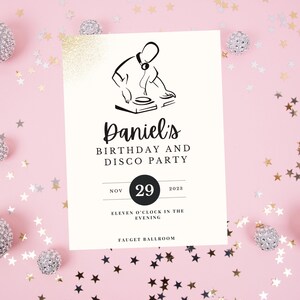 Editable Disco Party Invitation, Disco Party, Personalized invitation, Dance Party Instant Download, Disco Birthday invitation, Party invite