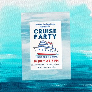 Cruise Party invite, Yacht invitation, Boat Party invitation, Instant Download, Editable invite Yacht Party, Personalized invite, printable