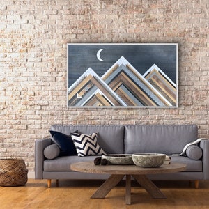 Wood wall art, geometric wall art, wood mosaic, mountain mosaic, reclaimed wall art, wood art, wood work