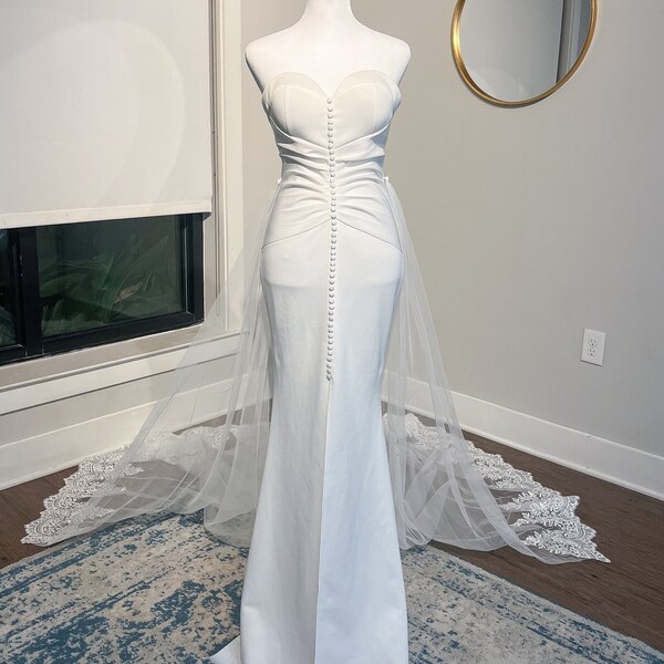 Embroidered Wedding Detachable Skirt Etsy