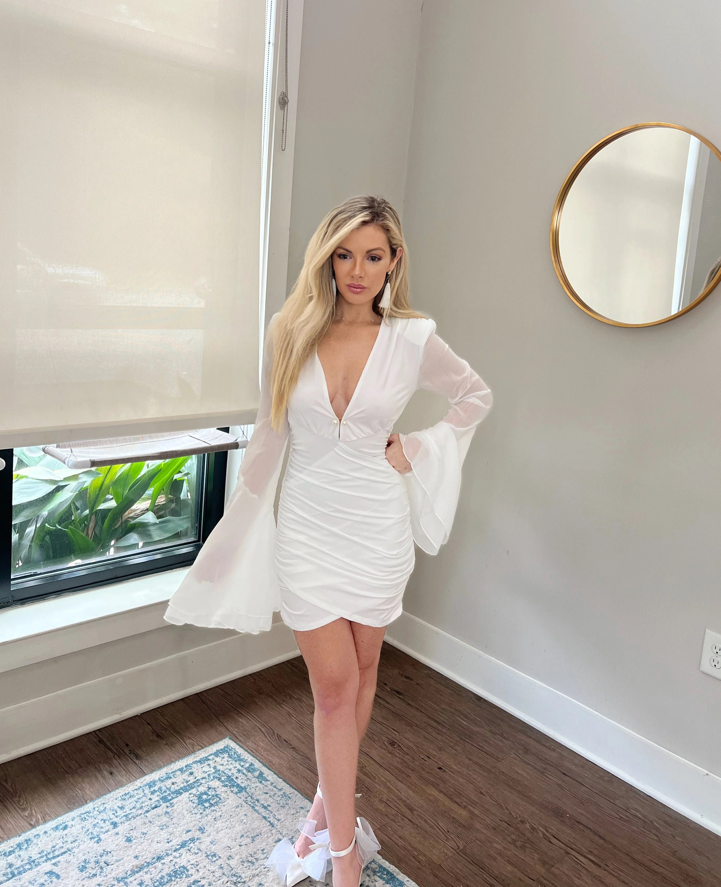Long Sleeve Reception Mini Dress - Etsy Long Sleeve Reception Mini Dress - Etsy