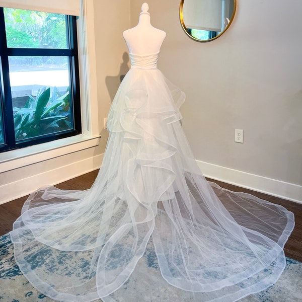 Wedding Skirt Tulle Train Detachable