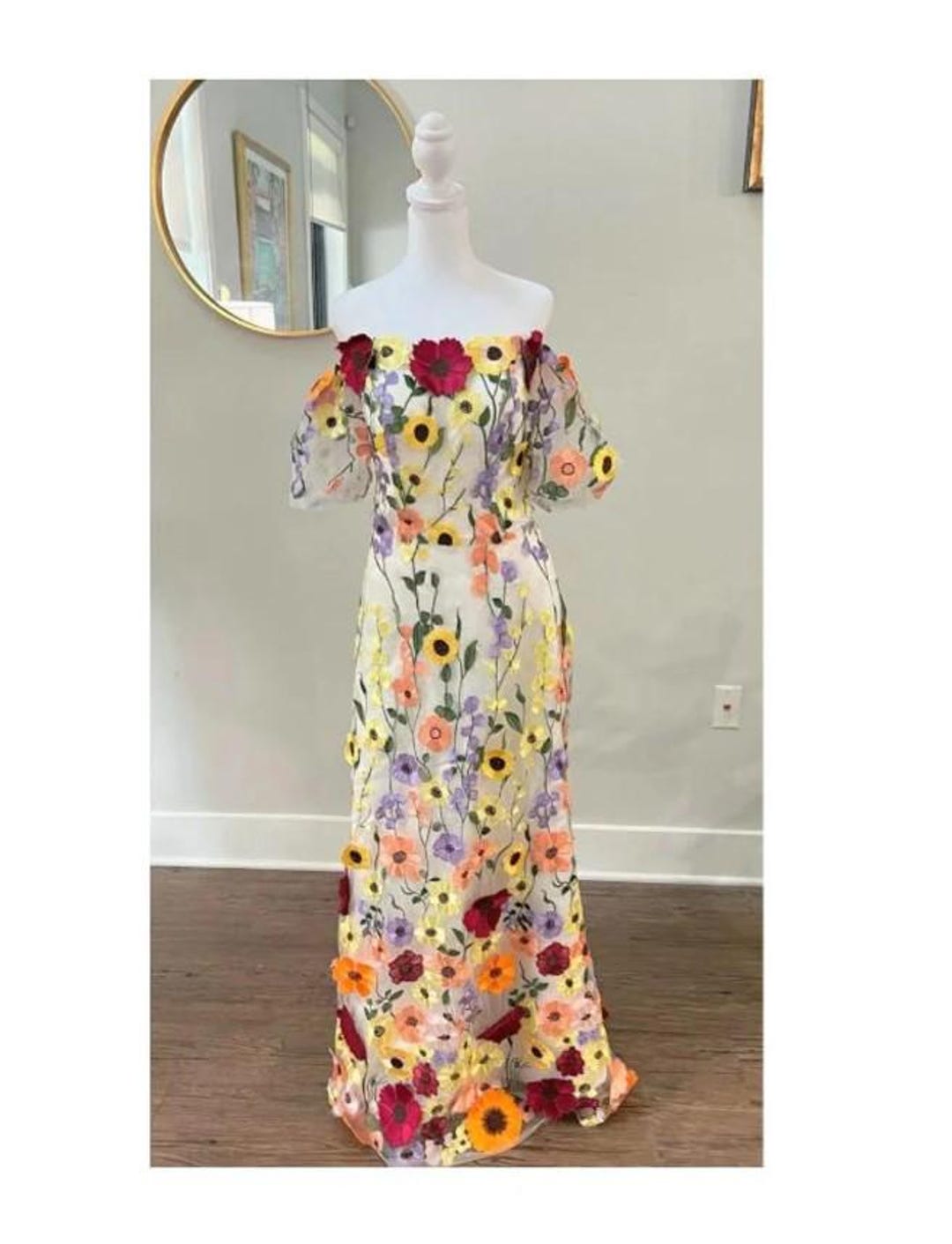 Blossom Dreams 3D Floral Dress (White)