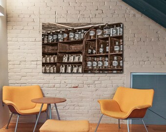 Antique Pharmacy Print | Vintage Apothecary Wall Canvas Art