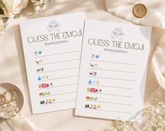 Guess the Emoji Wedding Game Printable, Editable Bridal Shower Activity, Fun Reception Table Game Bundle, Icebreaker, Instant Download