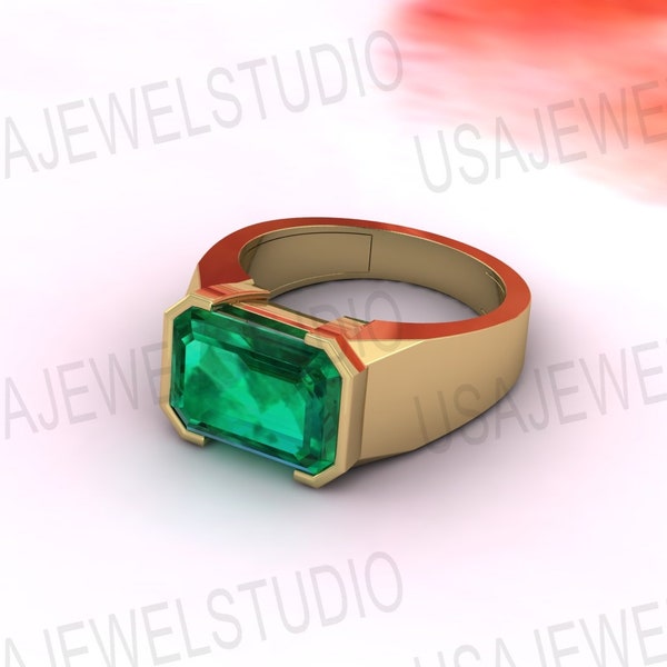 Natural Emerald Quartz Ring, Solid Silver Ring, Sterling Silver Emerald Ring,  Gold fill Ring, Mens Ring, Gemstone Ring, Gift Ring men  ring