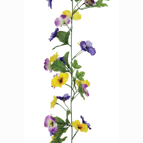 Pansy Garland Purple and Yellow 180cm | Summer Decorations