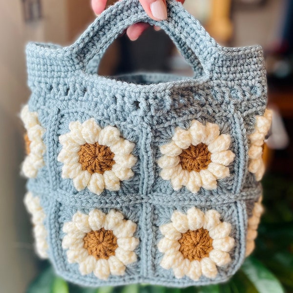 Crochet Pattern Hand Bag Small Everyday Bag For Beach Aesthetic Crochet Tote Pattern Cute Book Bag Pattern Market Bag For Summer