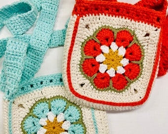 Crochet Summer Purse Gift Flower Bag Pattern Crochet Granny Square Purse Intricate Intermediate Crochet Pattern PDF Digital File Crochet